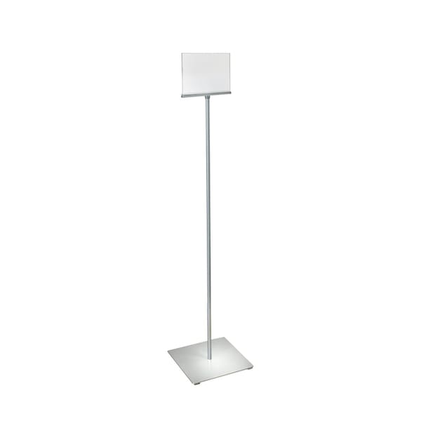 8.5"x5.5" Pedestal 2-Sided Sign Holder Stand On A Square Metal Base